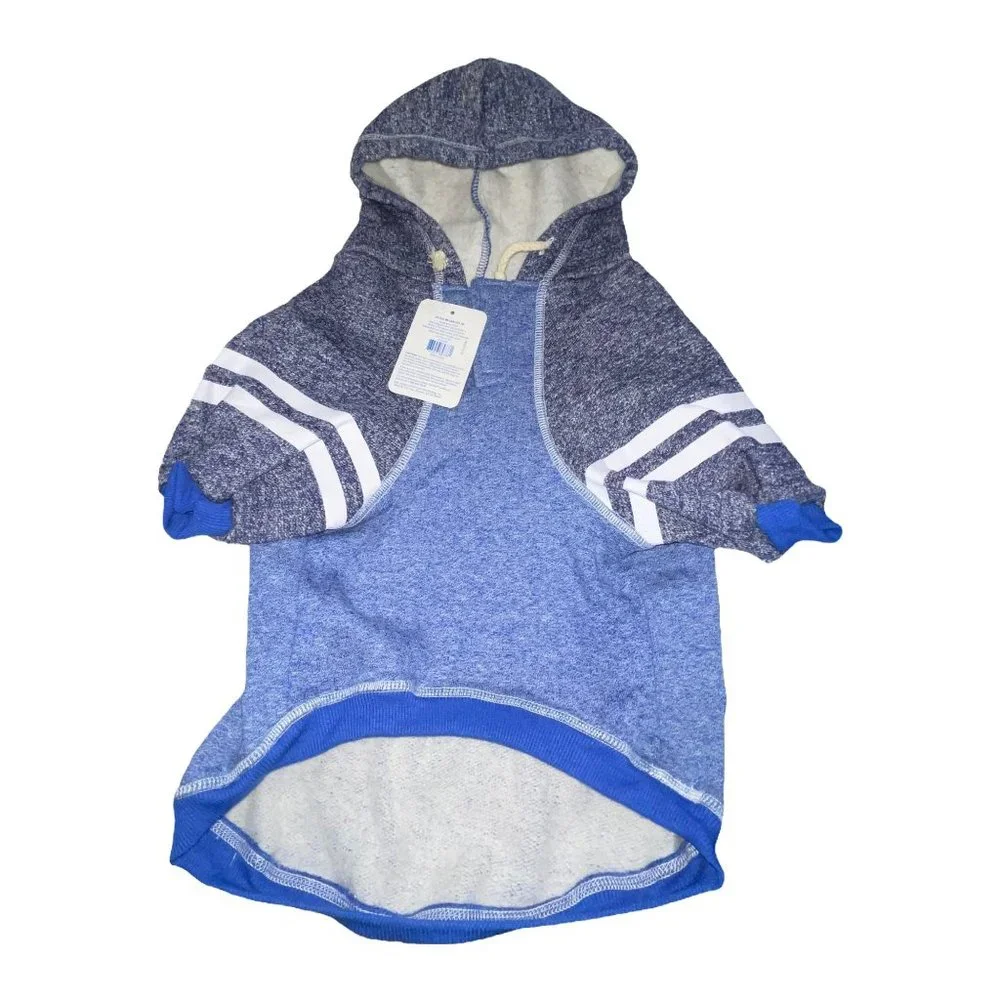 NWT Top Paw Blue K Bye Fleece Lined Hooded Pullover Sweatshirt Winter Dog L